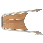 Delfiniera inox/teak con scaletta 3 gradini - immagine 3