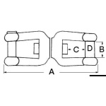 Girella inox grillo/grillo con perno a filo 13 mm - immagine 2