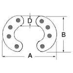 Falsa maglia inox 8 perni 10 mm - immagine 2