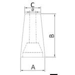 Rullo laterale conico plastica 77,26x126 mm foro 21 mm - immagine 2