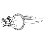 Cuffia e ghiera passacavi PVC bianca - immagine 2