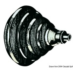 Ghiera passacavi ABS nero con soffietto