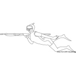 Treccia nera per fucile sub 2,5 mm - immagine 2