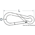 Moschettone inox apertura asimmetrica 120 mm - immagine 2