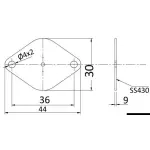 Piastrina inox magnetico adesiva 45x30 mm - immagine 2