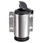 Basetta a parete inox cappuccio nero 3 contatti