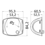 Fanale di via Sphera II inox rosso - immagine 2