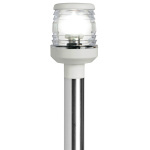 Asta inox abbattibile 60 cm fanale plastica bianca