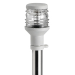 Asta inox telescopica + fanale plastica bianca
