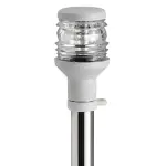 Asta inox telescopica + fanale plastica bianca