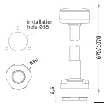Asta luce bianca 360° wireless 100 cm plastica - immagine 2