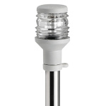 Asta inox con fanale plastica bianca