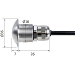 Luce di cortesia luce LED bianca corpo inox lucido - immagine 2