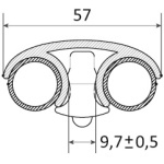 Luce per scaletta gradino doppio XL 57 mm 2 pz - immagine 2