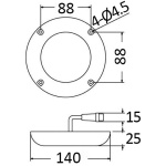 Faro subacqueo 12 LED blu con viti - immagine 3