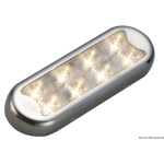 Plafoniera Bimini inox compatta a 8 LED  fondo piatto, senza interruttore
