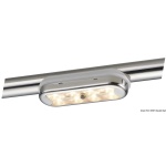 Plafoniera Bimini inox compatta a 8 LED fondo curvo, con interruttore