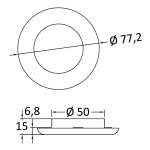Plafoniera LED da incasso SOLE ghiera bianca - immagine 2