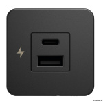 Presa USB doppia A+C SCANSTRUT TILE nera