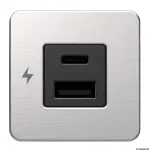 Presa USB doppia A+C SCANSTRUT TILE inox