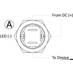 Interruttore FLAT inox (ON)-OFF 24 V blu - immagine 4