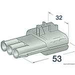 Connettore stagno maschio 3 poli
