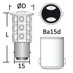 Lampadina LED 12/24 V BA15D 4 W 400 lm - immagine 2