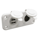 Presa accendisigari + doppia USB bianca