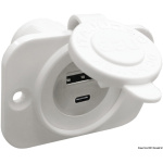 Presa incasso doppia USB Type-A + Type-C bianca