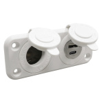 Presa accendisigari + USB-A + USB-C bianca