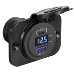 Presa di corrente con doppia USB + voltmetro