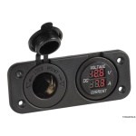 Voltmetro/Amperometro digitale e presa 12 V