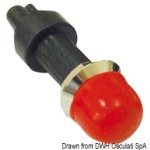 Pulsante stagno rosso in ottone