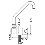 Rubinetto serie Slide alto solo freddo - immagine 2