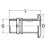 Scarico a mare ottone cromato 1/2"