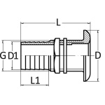 Scarico a mare ottone 3/8" x 15 mm