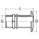 Scarico inclinato ottone 1" 1/2