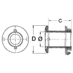 Scarico a mare inox 1" 1/2 x 112 mm