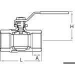 Valvola a sfera F-F in bronzo passaggio tot. 1" - immagine 3