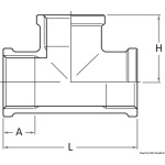 Raccordo a T in bronzo  F-F-F da 2"1/2 - immagine 3