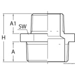 Niples doppio ridotto in bronzo M-M 1"1/4 x 1" - immagine 3