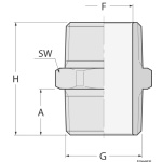 Niples doppio in bronzo M-M 2" - immagine 2