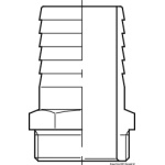 Portagomma maschio in bronzo 1"1/2 x 38 - immagine 3