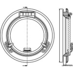 Oblò tondo inox Lewmar Ø 300 mm - immagine 4