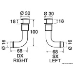 Sfiato ottone cromato 90° 16 mm destro