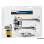 Tromba cromata 2 corni 24 V - immagine 3