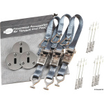 Kit composto da 3 padaye tipo Flush + 3 cinghie grigie 25 mm