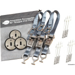 Kit composto da 3 padaye tipo Low profile + 3 cinghie grigie 25 mm