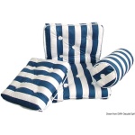 Cuscino forma rollo in cotone blu e bianco