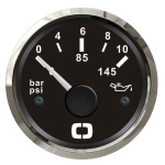 Indicatore pressione olio 0/10 bar nero/lucida